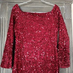 Red Sequin Maxi Dress